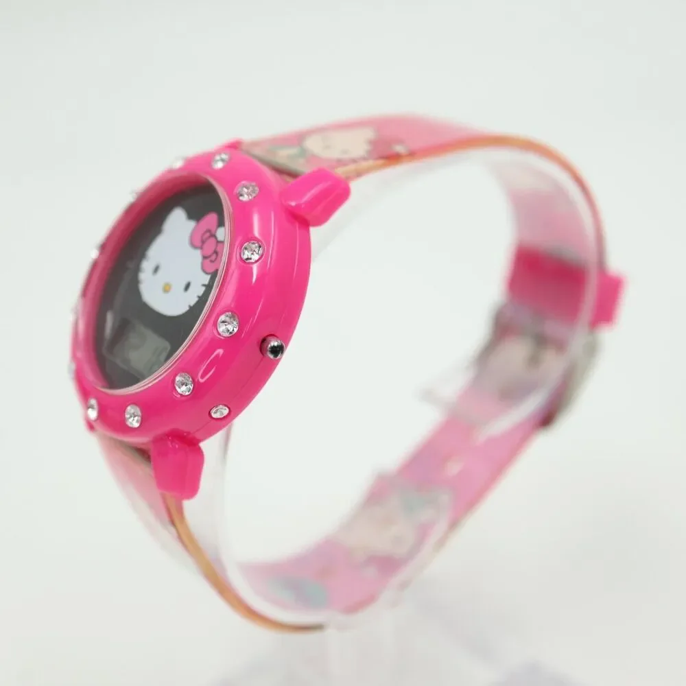 2 Hello Kitty Digital Watches Pair Sanrio Kids Pink Hearts with New Batteries